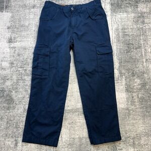 J Peterman Cargo Pants Mens 34 Blue Ripstop Utility Military Surplus Adjustable